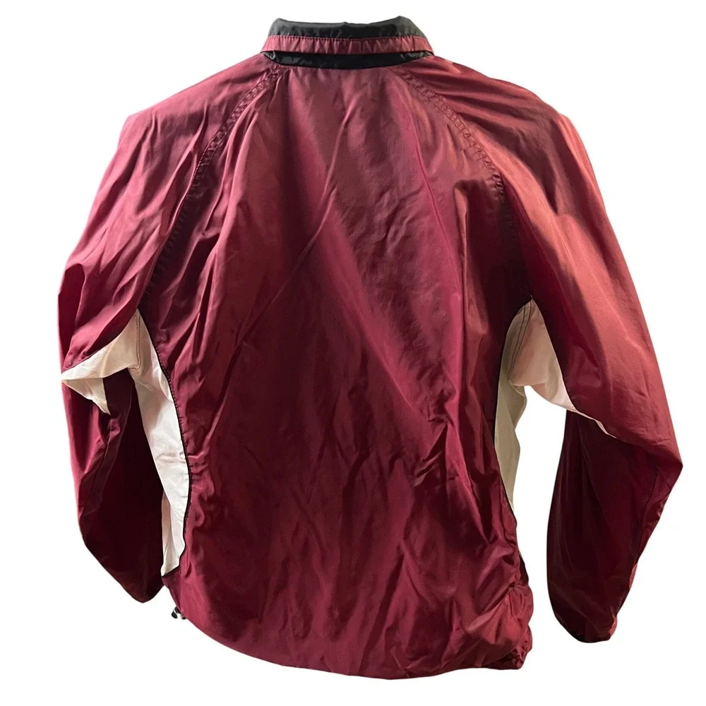 VTG Wilson Burgundy White Windbreaker Jacket Full Zip Athletic Sportswear Size M